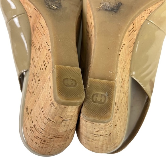 GERRY WEBER Genuine Leather Open Peep Toe Slingback Cork Wedge Shoes Sandals 38 - Picture 16 of 16